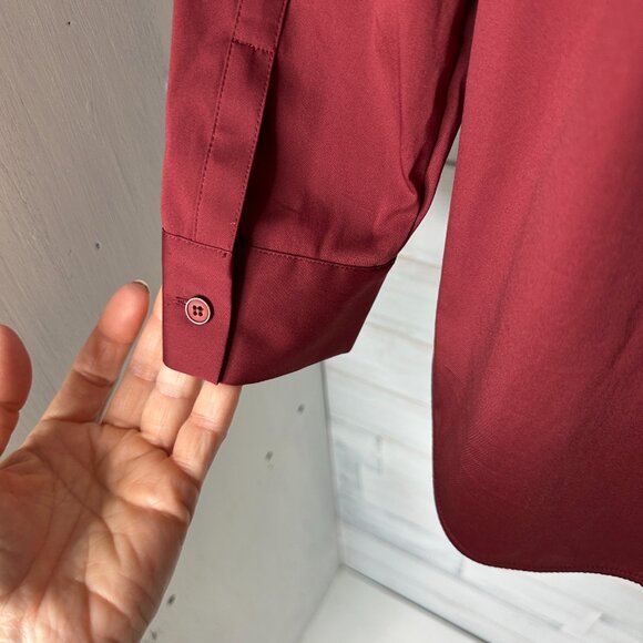 Lafayette 148 New York Womens Burgundy Red Button Front Top Size Small - Picture 3 of 10